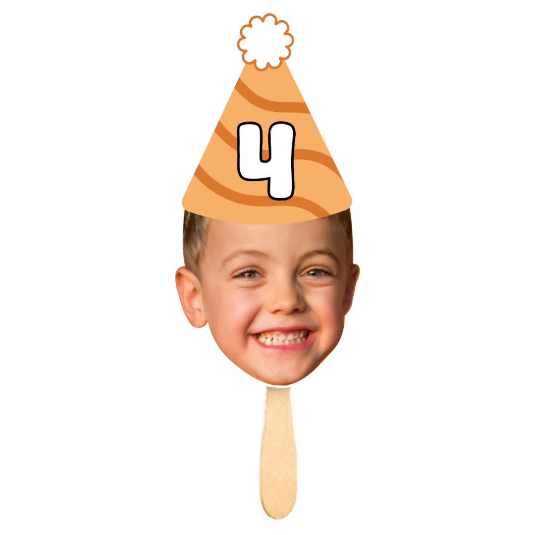 Kids Birthday Head on a Stick